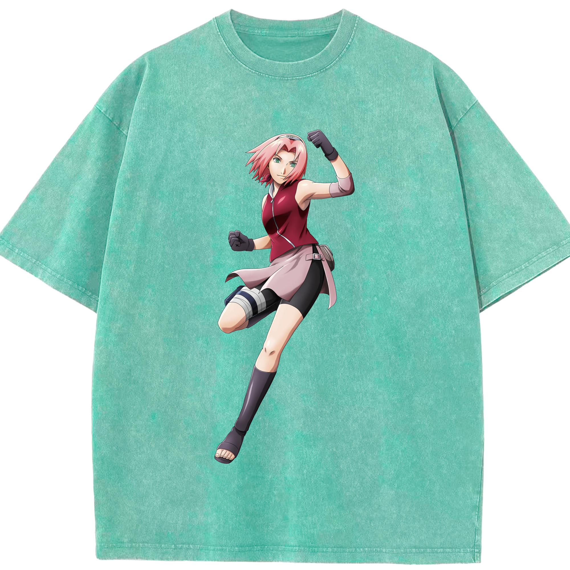 （画像用） NARUTO -ナルト- 春野サクラ Haruno Sakura 綿100% ヴィンテージ風 半袖Tシャツ（フロントプリント）